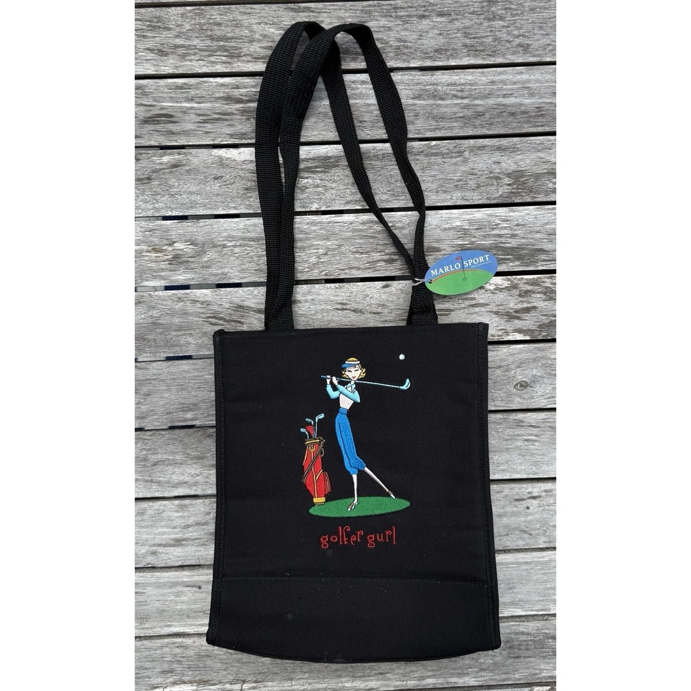 Marlo Sport 11" Golf Tote/Purse with Embroidred Lady Golfer "golfer gurl" NWT